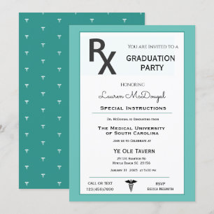 Invitación a graduación de almohadillas de prescri