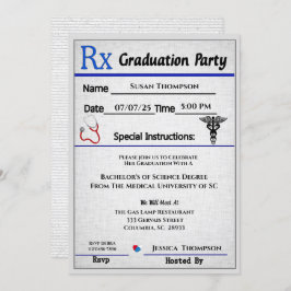 Invitación a graduación de almohadillas de prescri