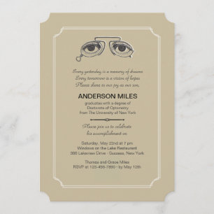 Invitación a graduación de anteojos de época