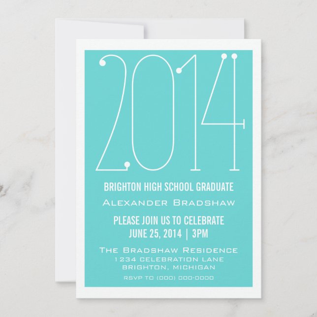 Invitación a graduación de Aqua Trendy 2014 (Anverso)