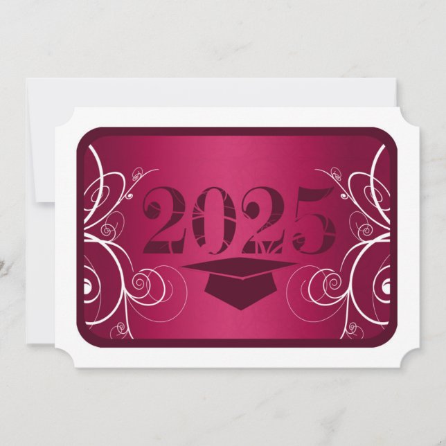 Invitación a graduación de argollas blancas y borg (Anverso)