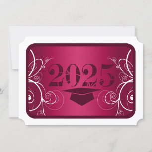 Invitación a graduación de argollas blancas y borg