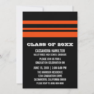 Invitación a graduación de banda negrita negrita n