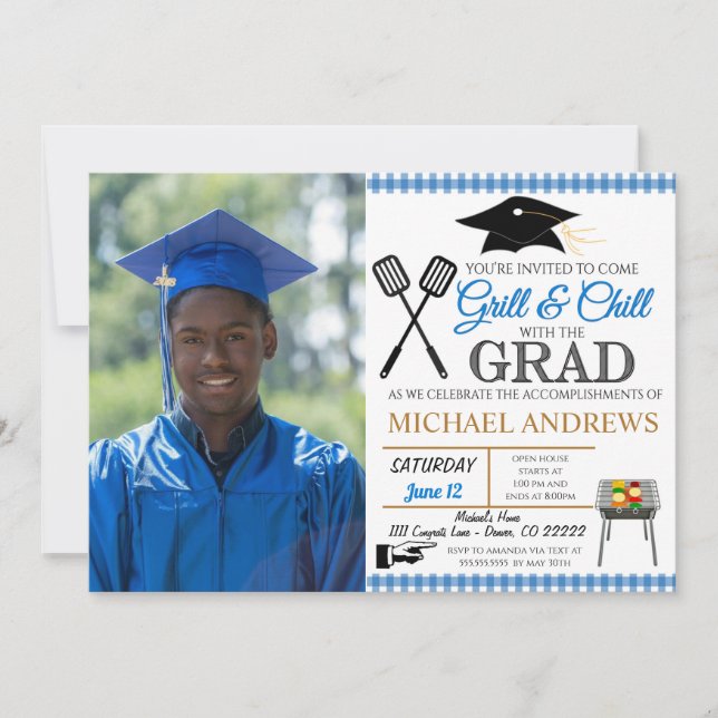 Invitación a graduación de barbacoa (Anverso)