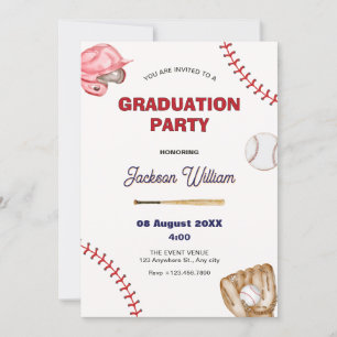 Invitación a graduación de béisbol