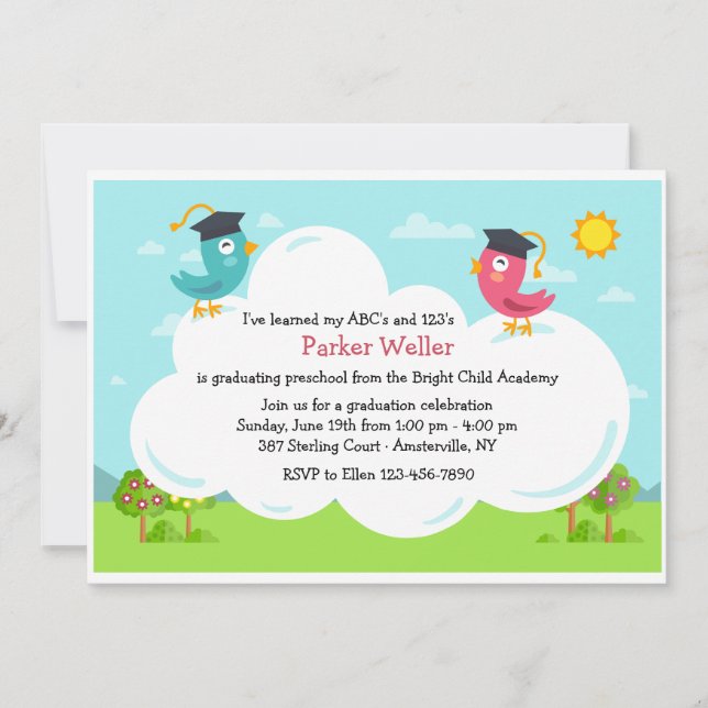 Invitación a graduación de Birdie (Anverso)