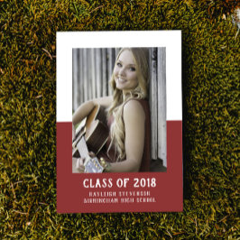 Invitación a graduación de bloque de color de escu