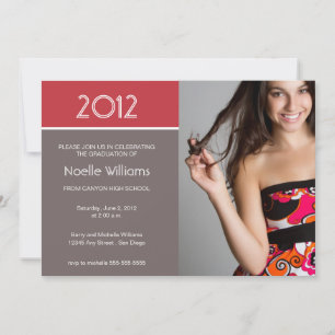 Invitación a graduación de bloques modernos - rojo