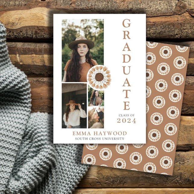 Invitación a graduación de Boho 4 Collages de foto (Subido por el creador)