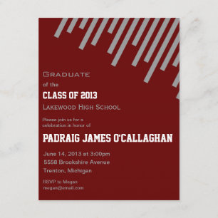 Invitación a graduación de Borgoña y Plata