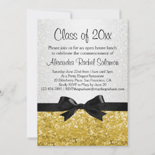 Invitación a graduación de Bow con aspecto de bril