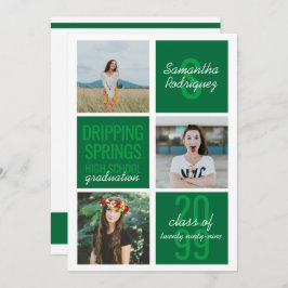 Invitación a graduación de Cajas DIVERTIDAS Verde