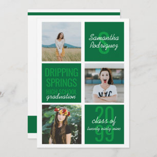 Invitación a graduación de Cajas DIVERTIDAS Verde