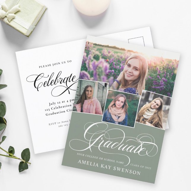 Invitación a graduación de caligrafía elegante mod (Subido por el creador)