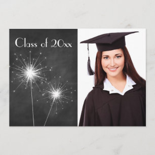 Invitación a graduación de Chalkboard Photo Sparkl