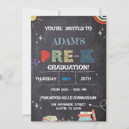 Invitación a graduación de Chalkboard pre k