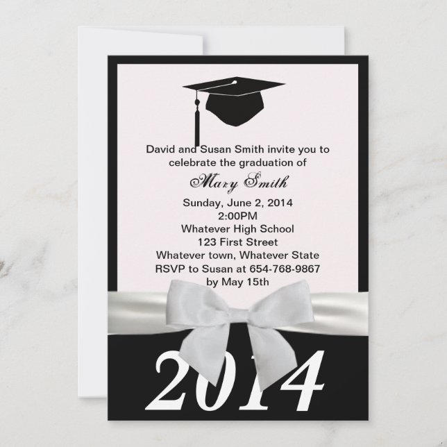 Invitación a graduación de cinta blanca (Anverso)