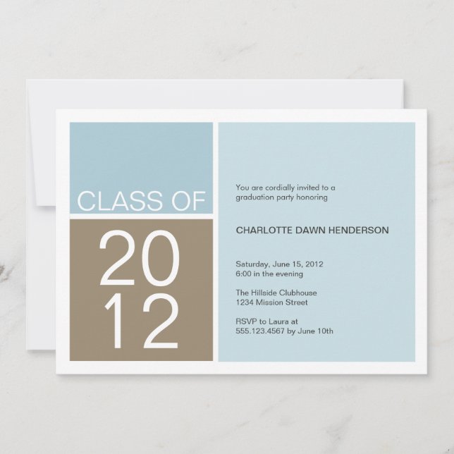 Invitación a graduación de clase de bloque de colo (Anverso)