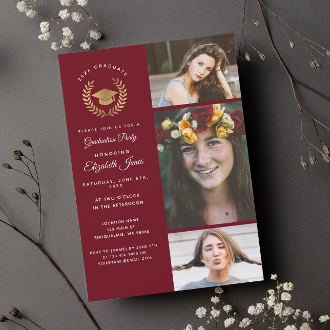 Invitación a graduación de collage de fotos (Subido por el creador)
