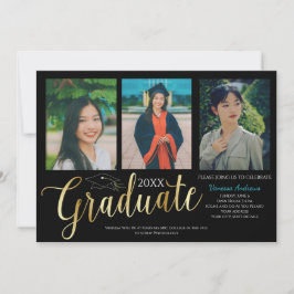 Invitación a graduación de Collage de fotos de gra