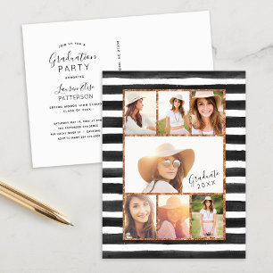 Invitación a graduación de Collage de fotos Glam R