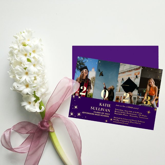 Invitación a graduación de Collage de fotos Star 4 (Subido por el creador)