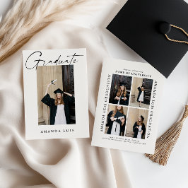 Invitación a graduación de Collage elegante y mode