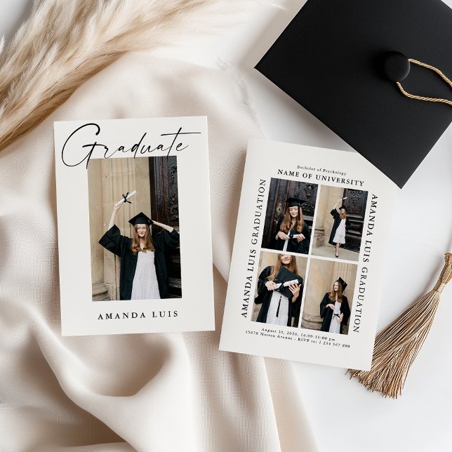 Invitación a graduación de Collage elegante y mode (Subido por el creador)