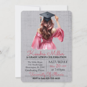 Invitación a graduación de color de agua de vestir