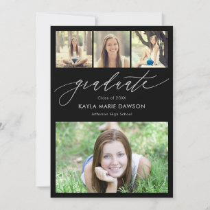 Invitación a graduación de color editable de Crisp