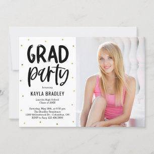 Invitación a graduación de color editable para Fie