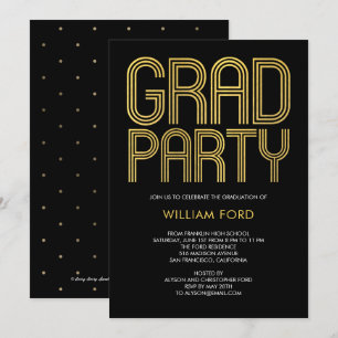 Invitación a graduación de color Groovy Charm EDIT