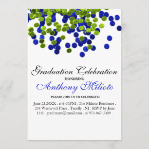 Invitación a graduación de Confetti Metálico Verde
