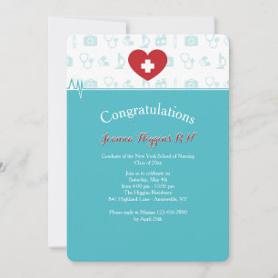 Invitación a graduación de corazón y cruz