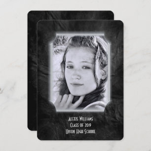 Invitación a graduación de cuero negro