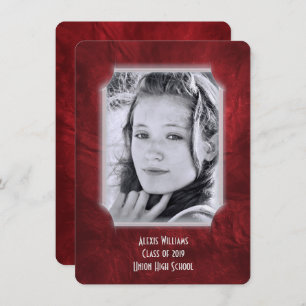 Invitación a graduación de cuero rojo