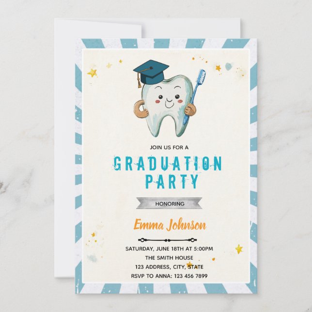 Invitación a graduación de dentista (Anverso)