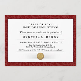 Invitación a graduación de Diploma Maroon de la Fr