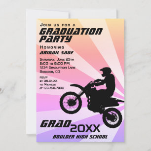 Invitación a graduación de Dirt Bike Motocross Sun