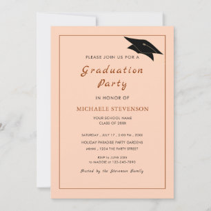 Invitación a graduación de diseño elegante y perso