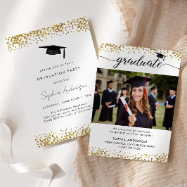 Invitación a graduación de doble cara de script de