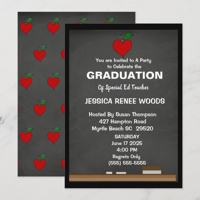 Invitación a graduación de docente especial de cor (Anverso / Reverso)