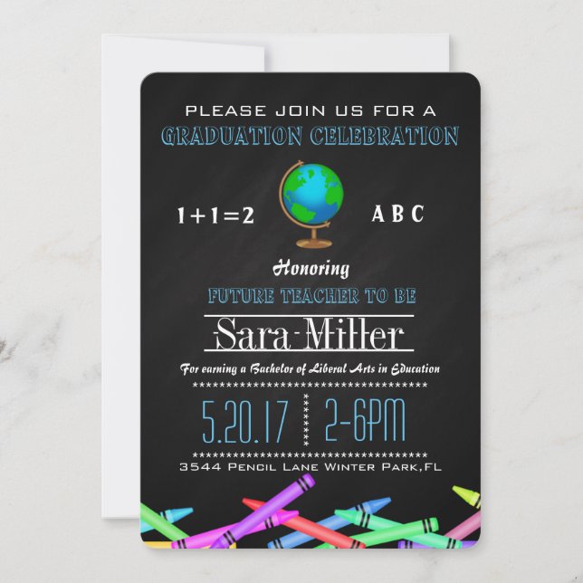 Invitación a graduación de docentes de Crayon y Gl (Anverso)