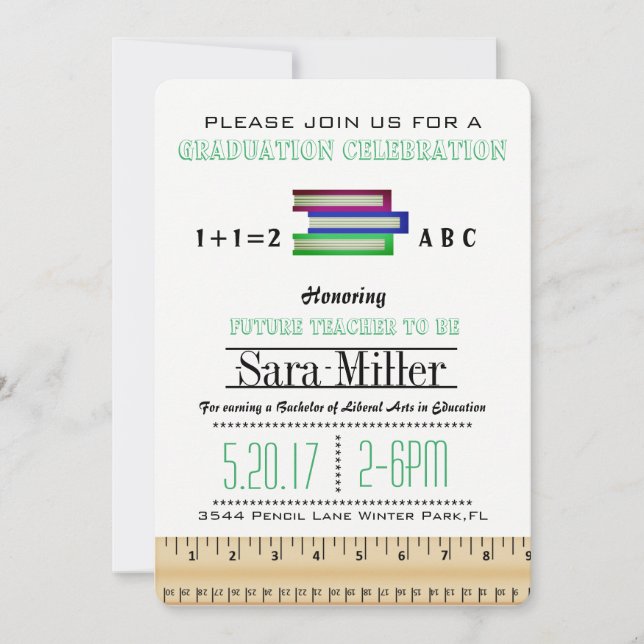Invitación a graduación de docentes de reglas y li (Anverso)