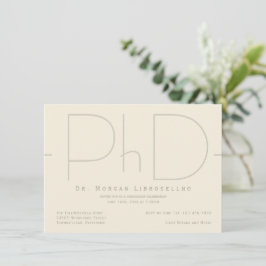 Invitación a graduación de doctorado en Beige mode