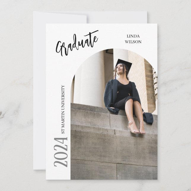 Invitación a graduación de dos fotografías de míni (Anverso)