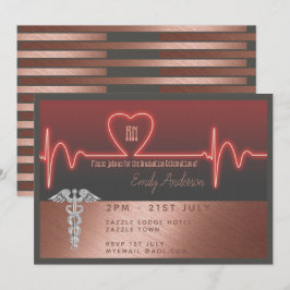 Invitación a graduación de enfermeras - Metálico d