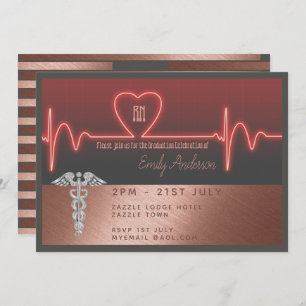 Invitación a graduación de enfermeras - Metálico d