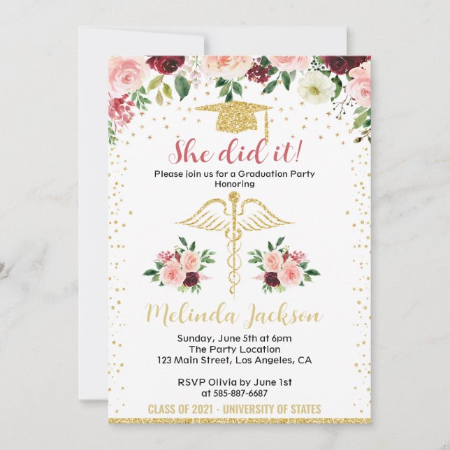 Invitación a graduación de enfermería (Anverso)