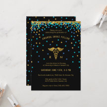 Invitación a graduación de Enfermería de Confetti